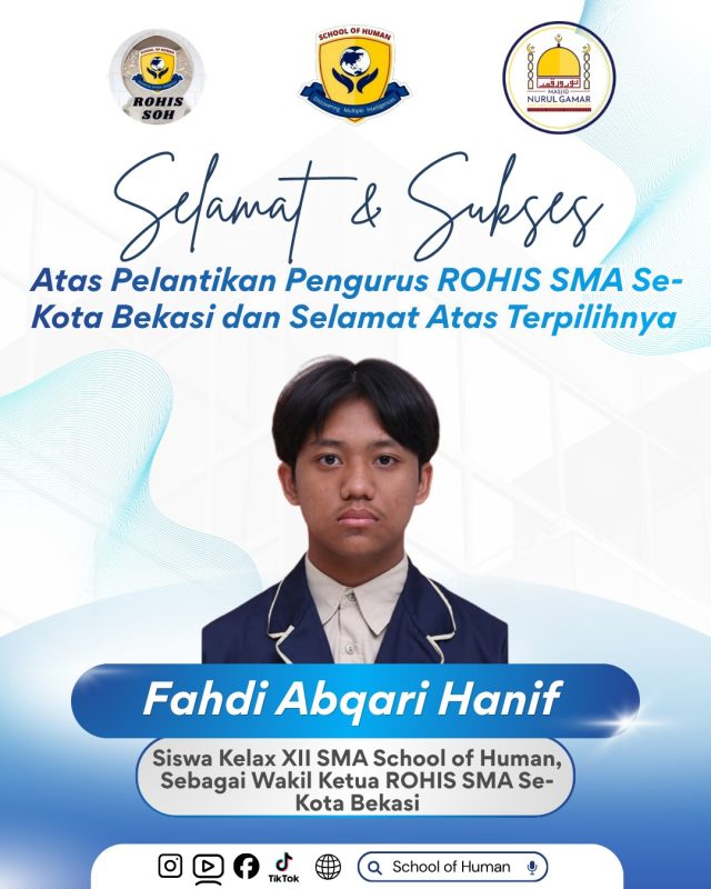 Ananda Fahdi Abqari Hanif Resmi Dilantik Sebagai Wakil Ketua ROHIS SMA Se-Kota Bekasi Periode 2026-2027